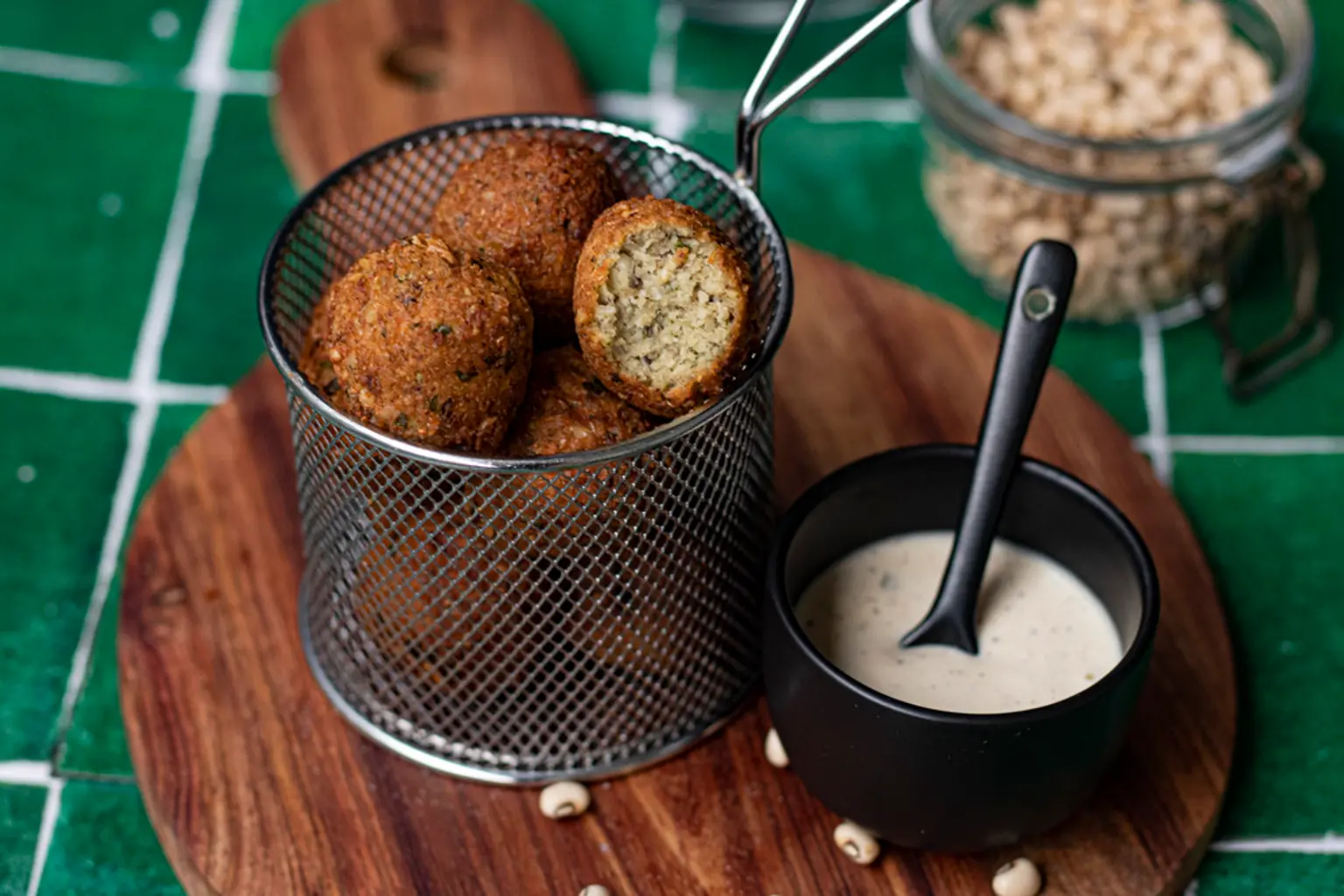 croquettes niebe piments vegetariens
