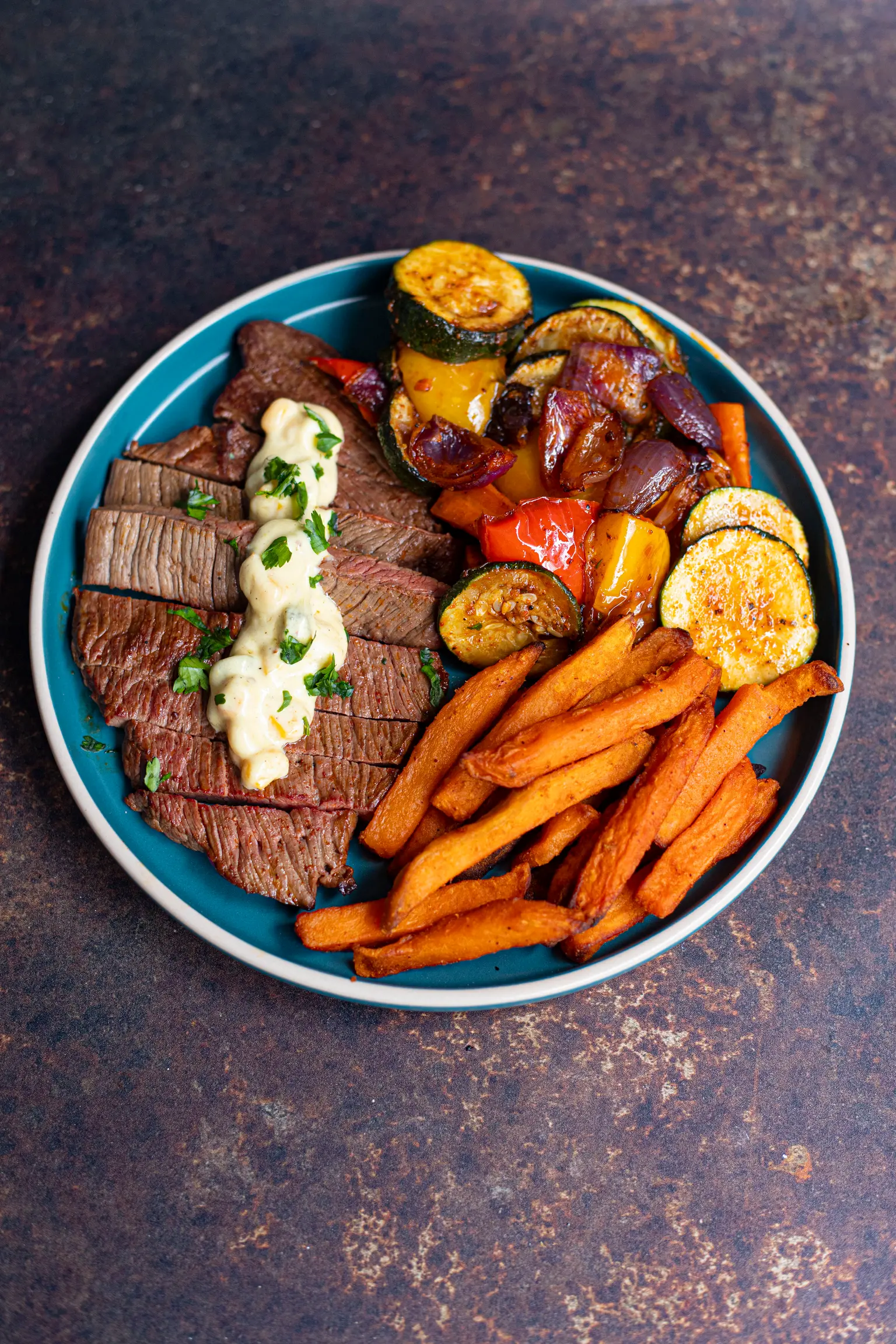 steak frite patate douce