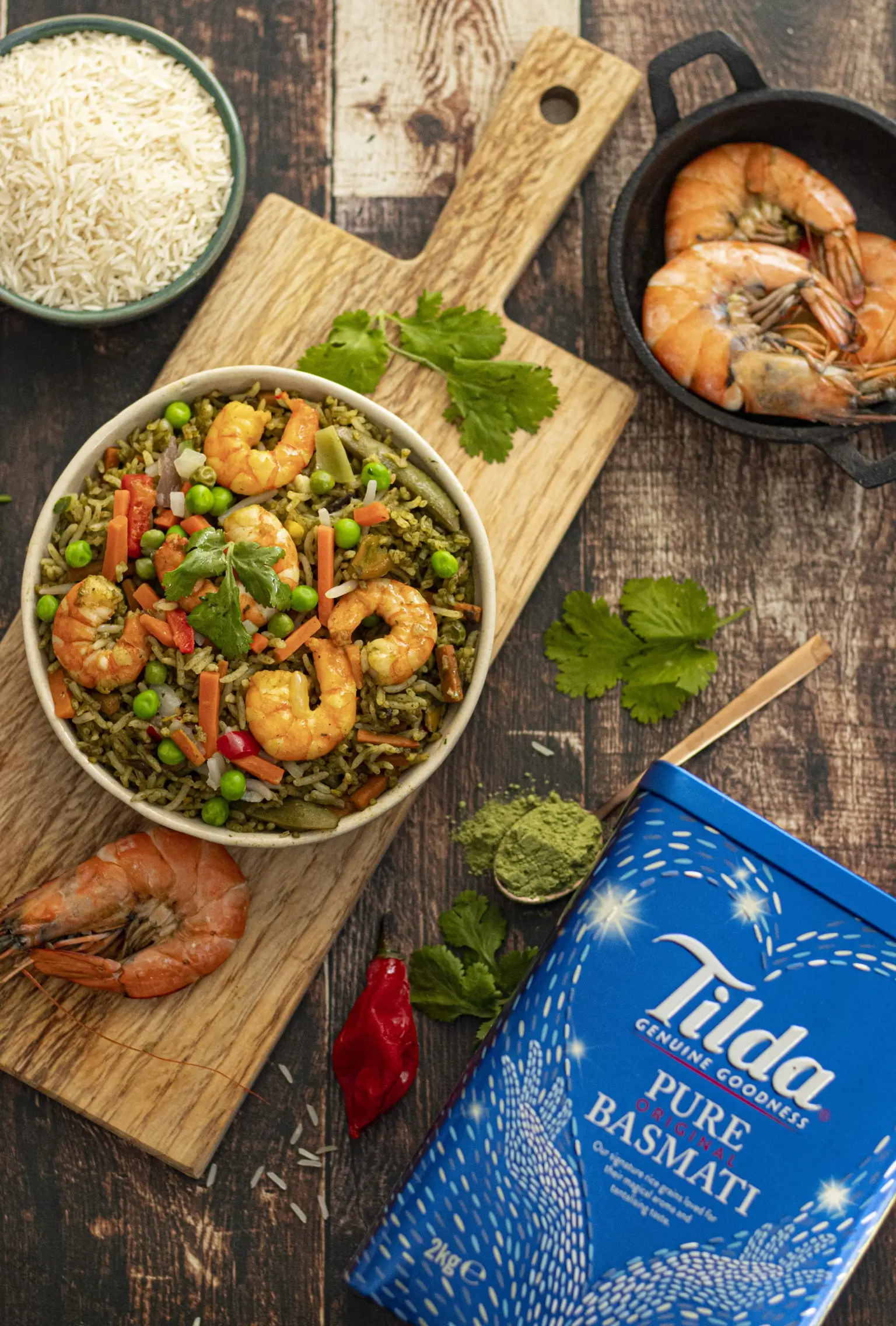 riz saute aux crevettes et au moringa