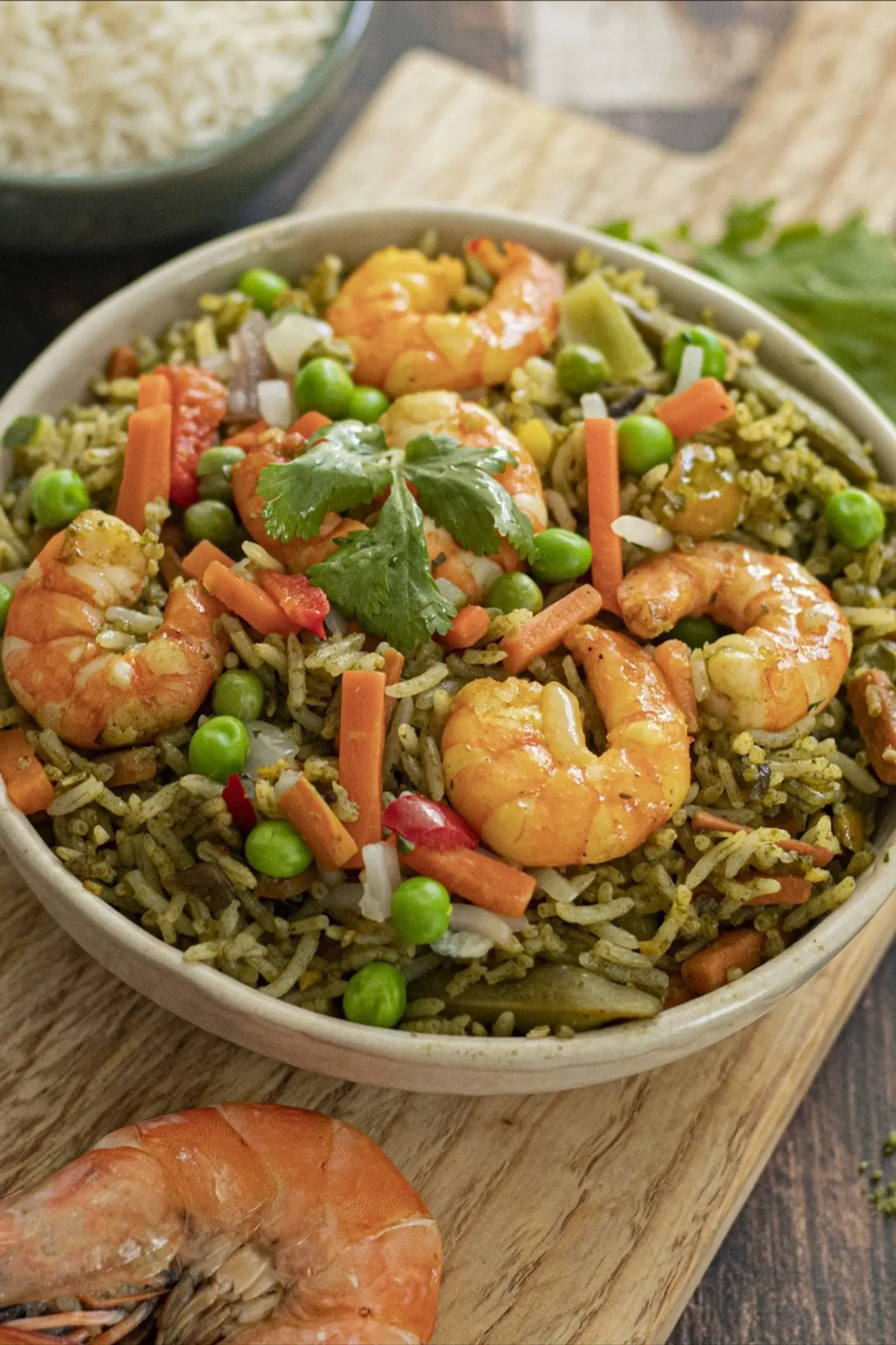 riz saute aux crevettes et au moringa