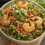 riz saute aux crevettes et au moringa