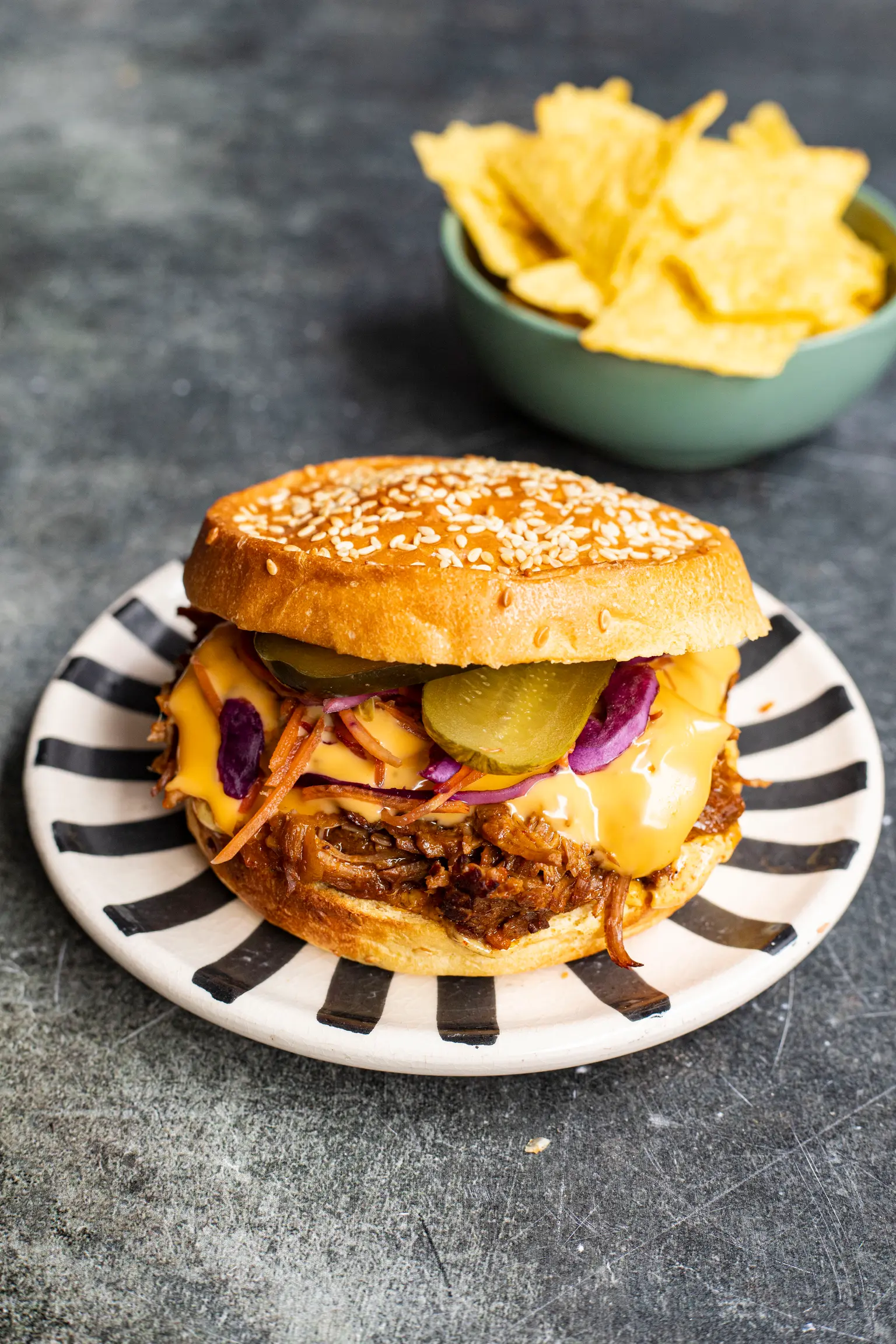 sandwich effiloché boeuf