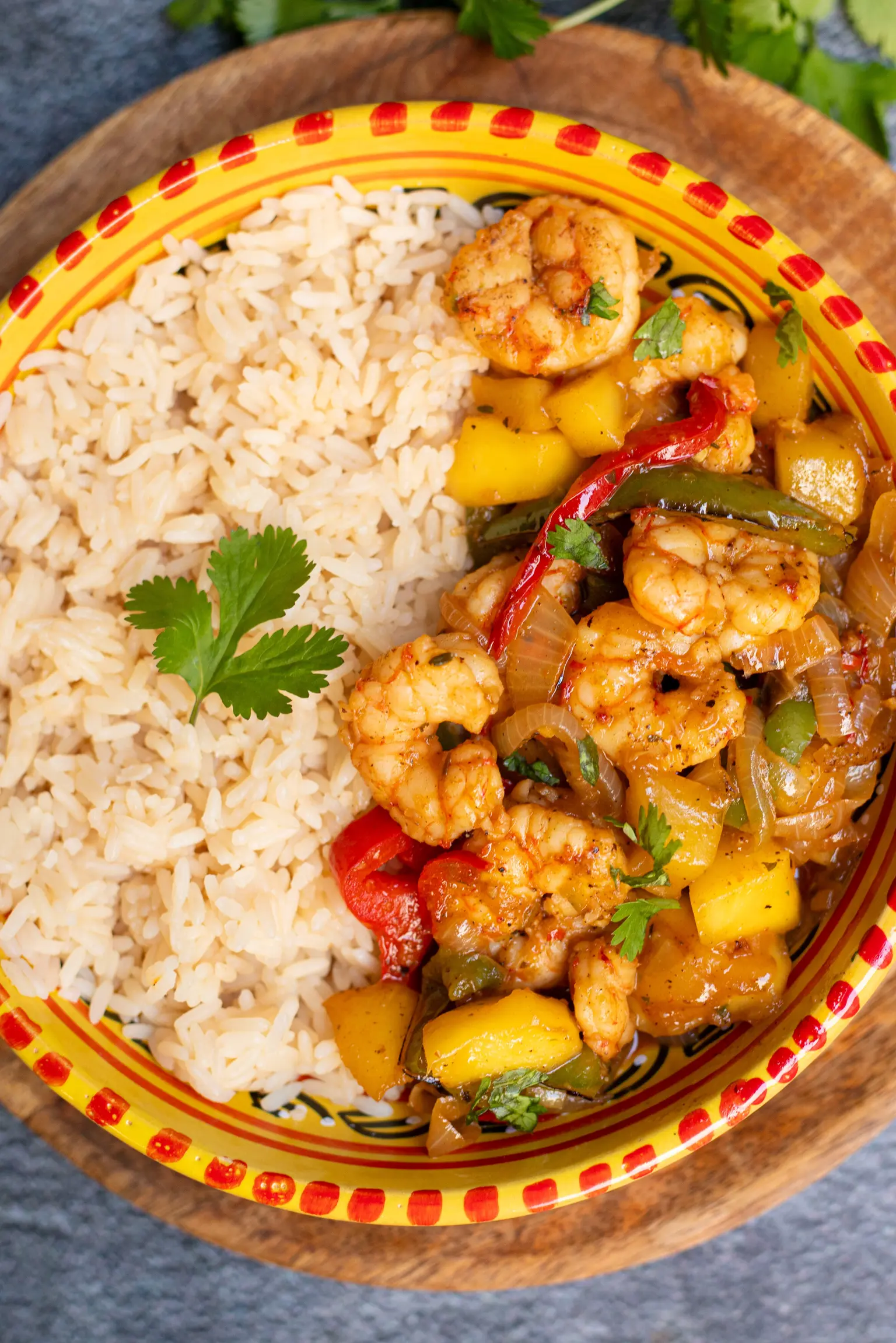 crevettes sautees a la mangue