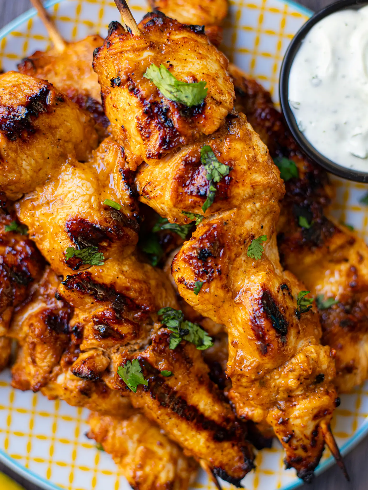 brochettes de poulet a la mangue et sauce tzatziki 4