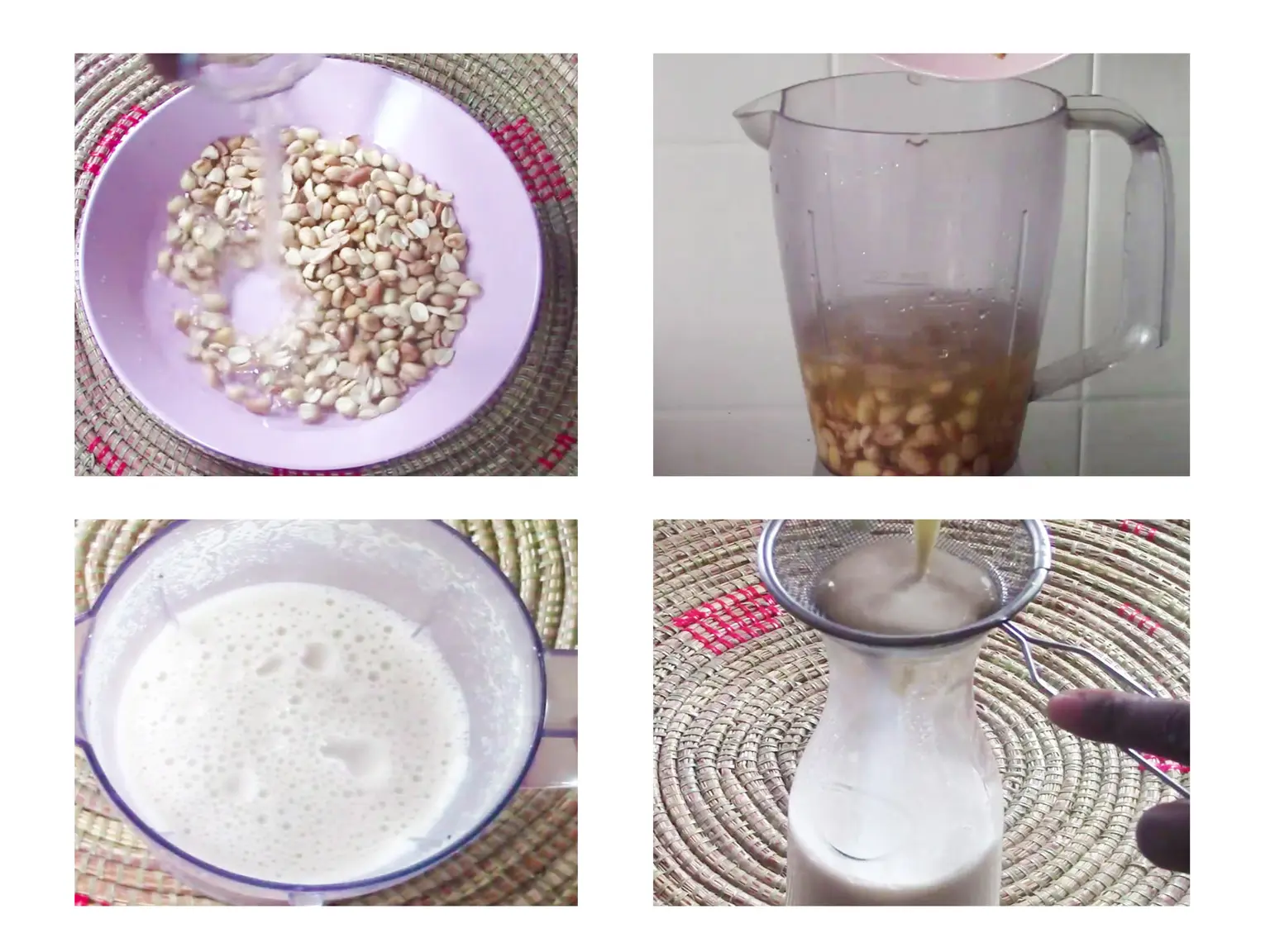 préparation lait de cacahuète