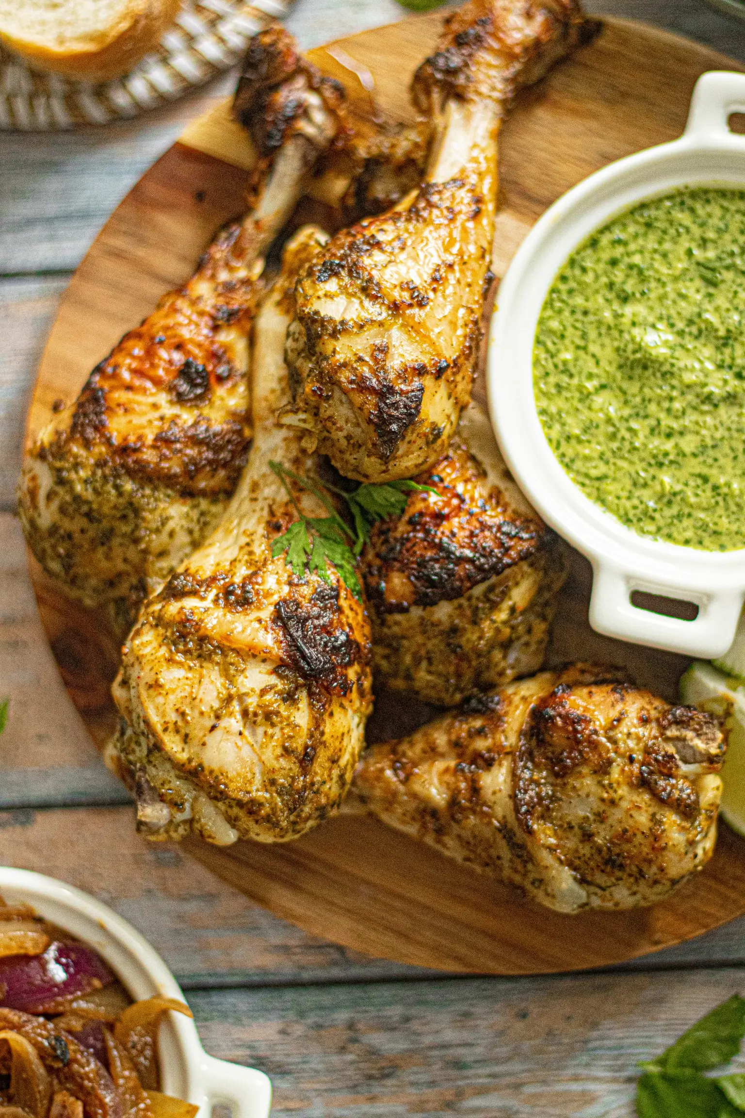 poulet au four marinade sauce verte