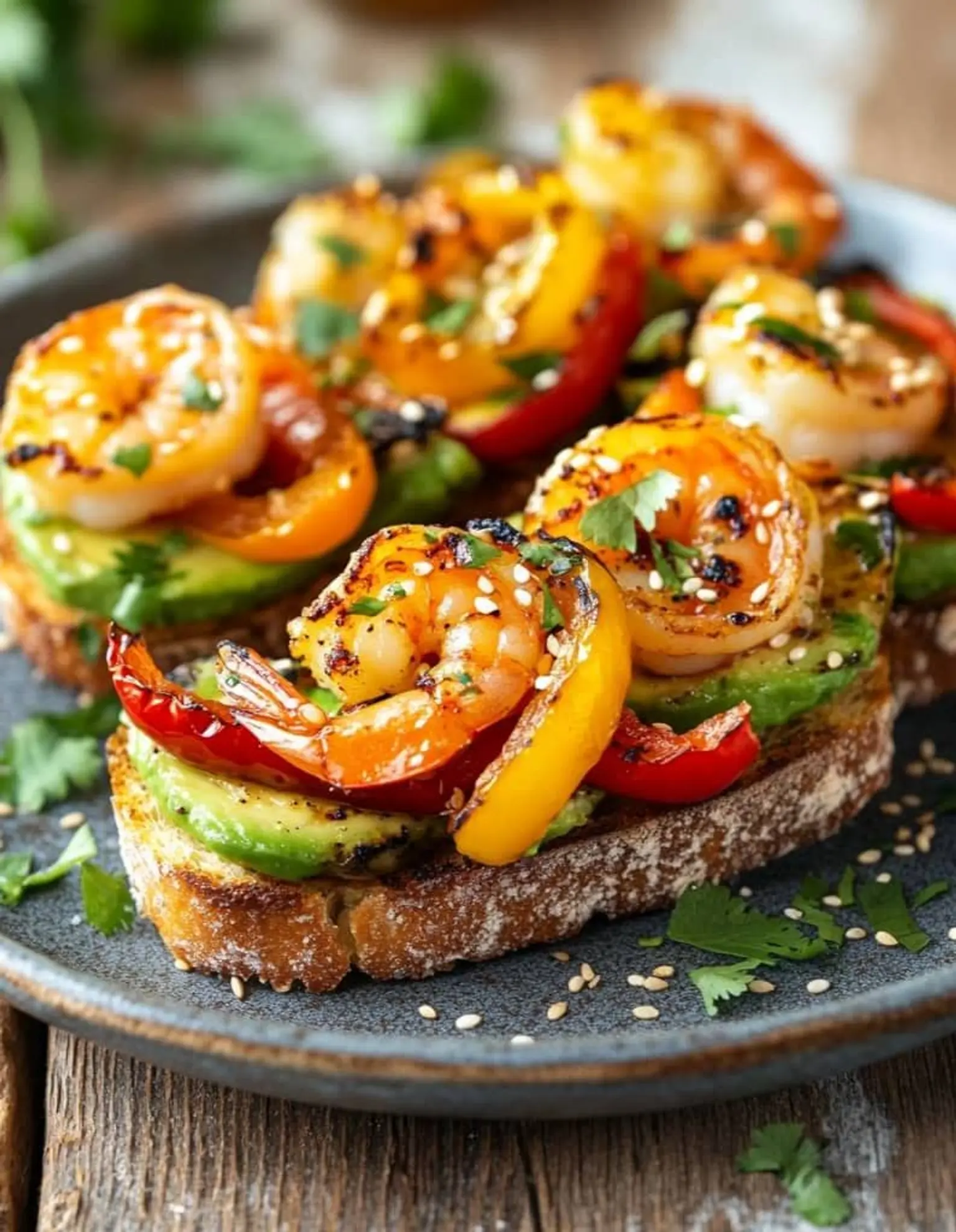 toast avocat crevette