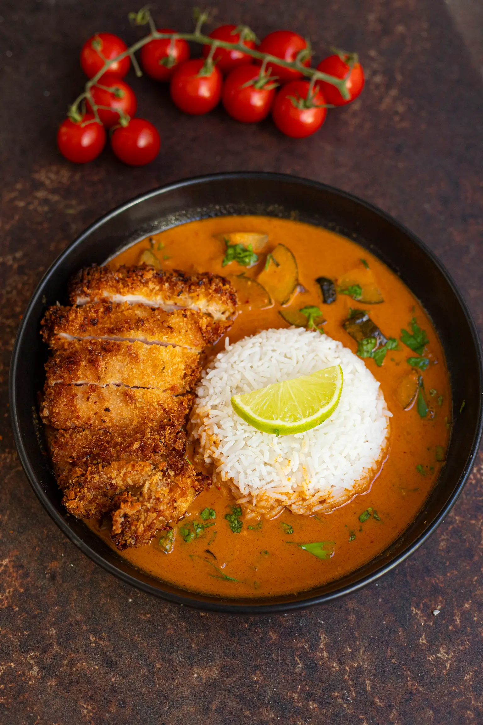 poulet croustillant curry rouge