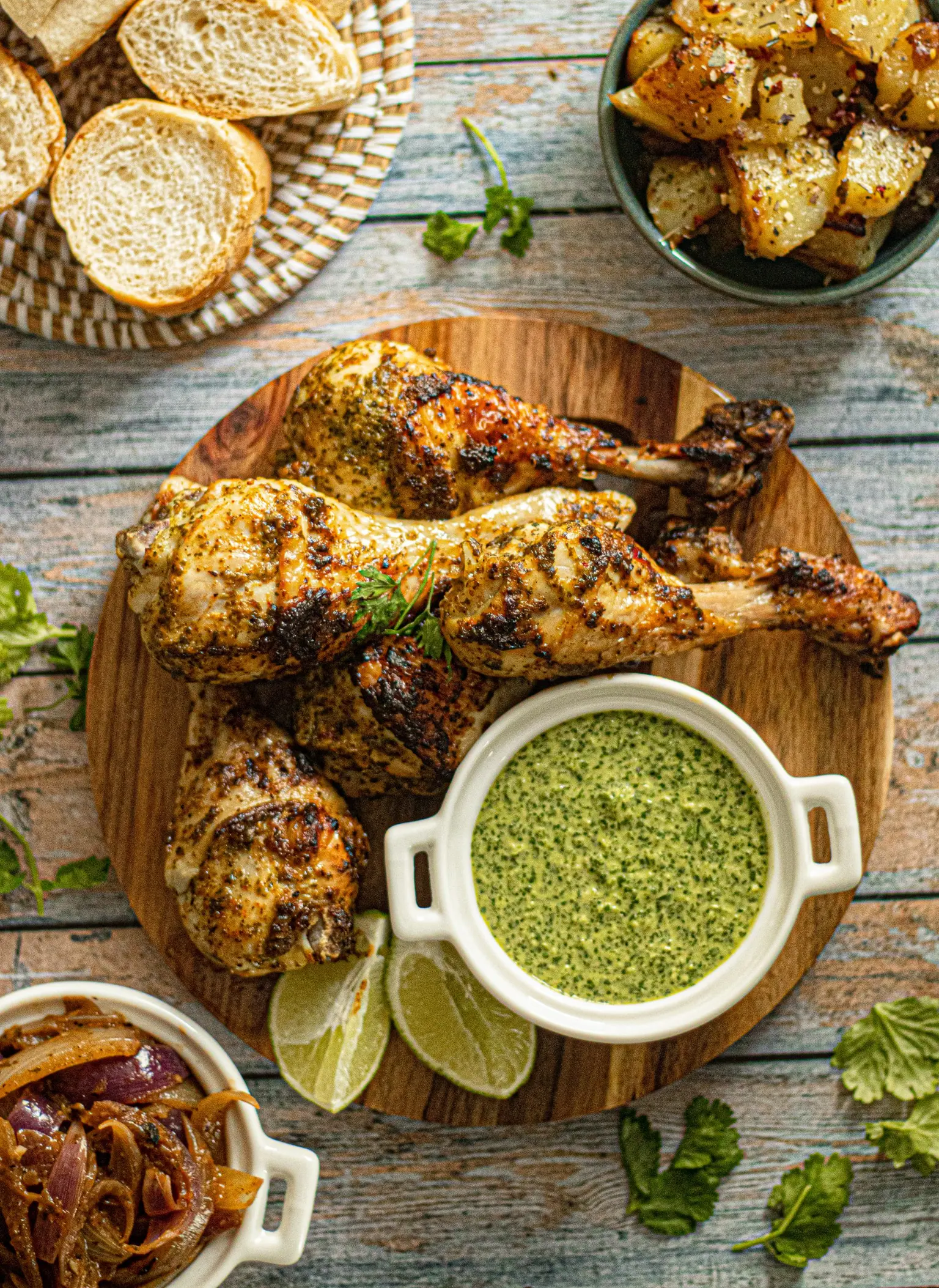 poulet au four marinade sauce verte