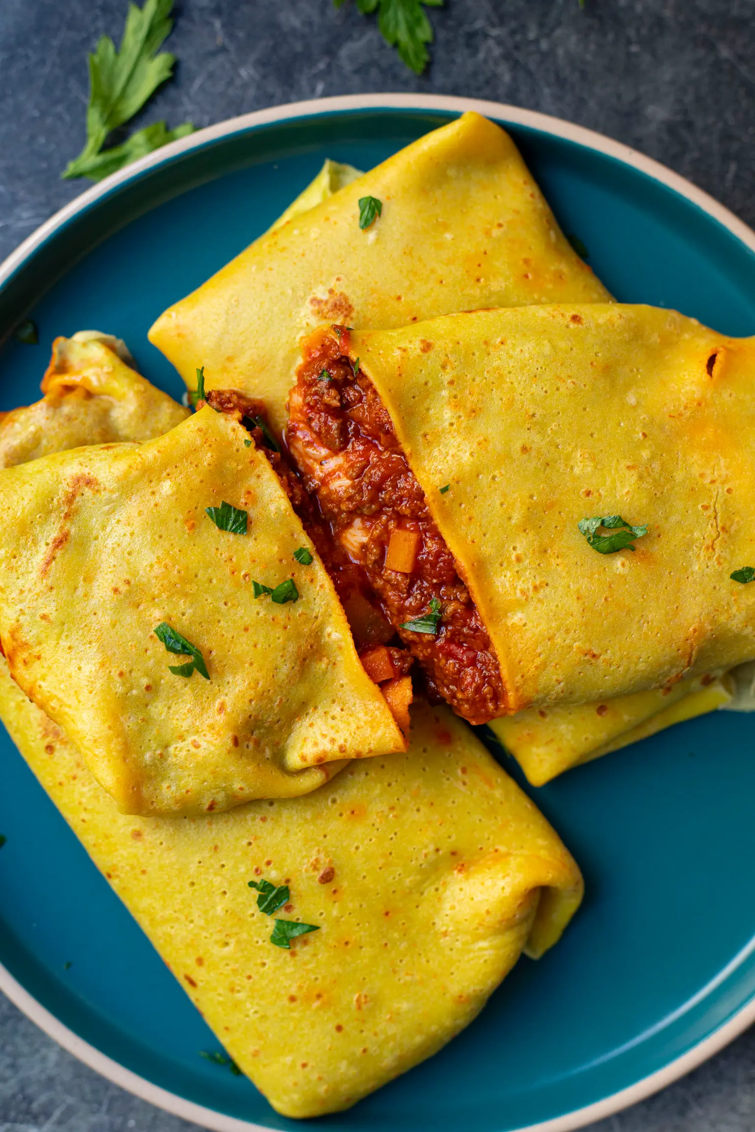 crêpes farcies à la bolognaise