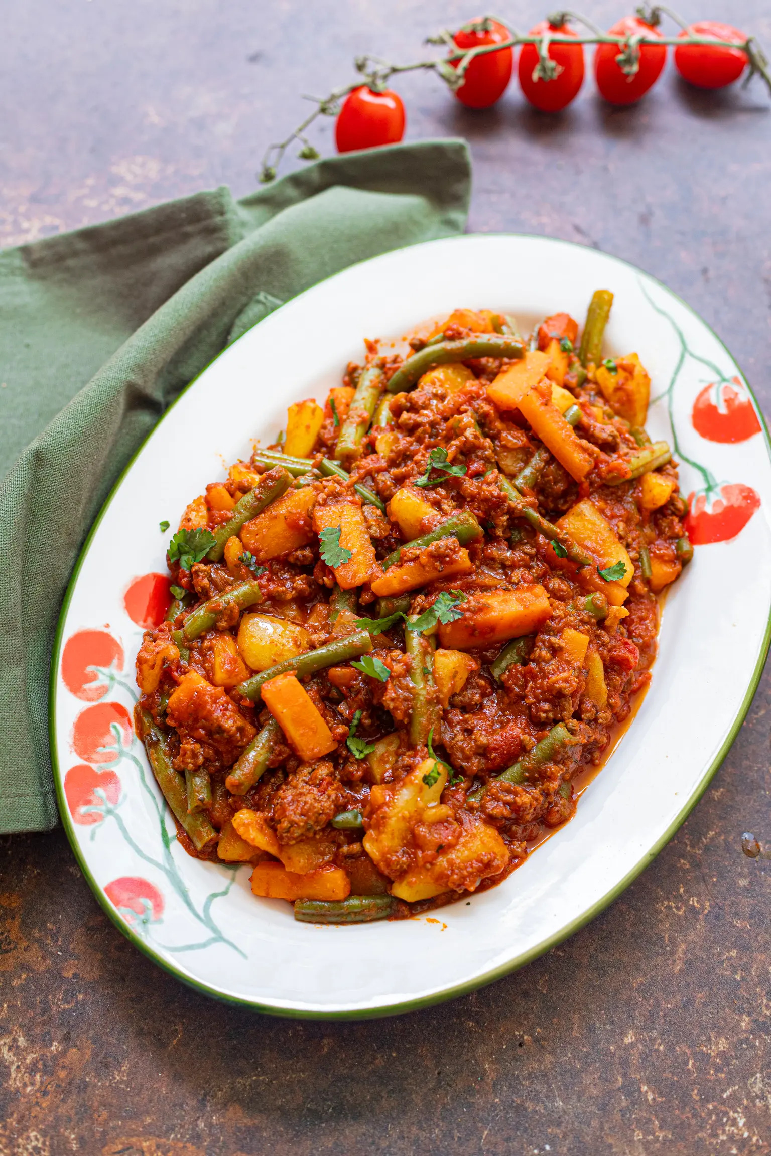 viande hache haricots verts