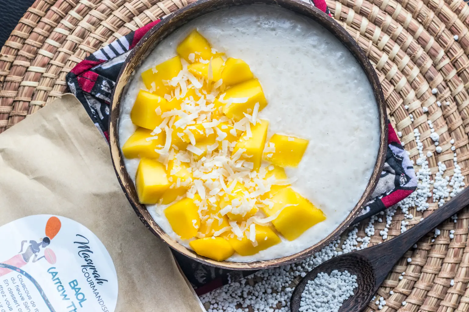 perles fonde riz lait coco bouye mangue