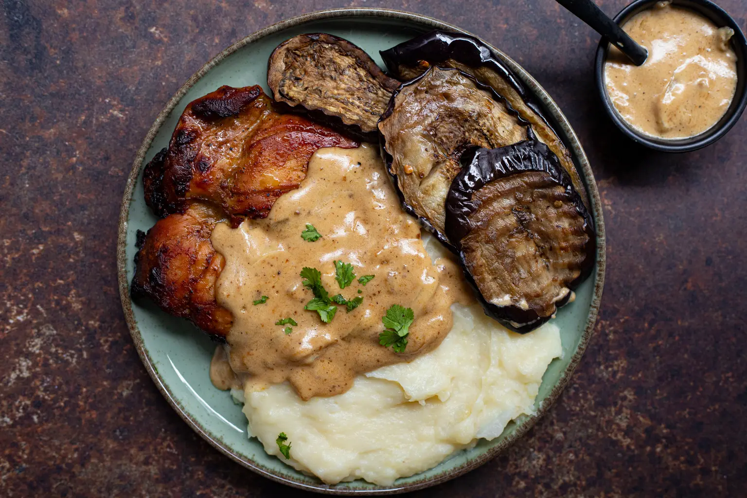 hauts de cuisse de poulet rôtis et sauce crème moutarde 2