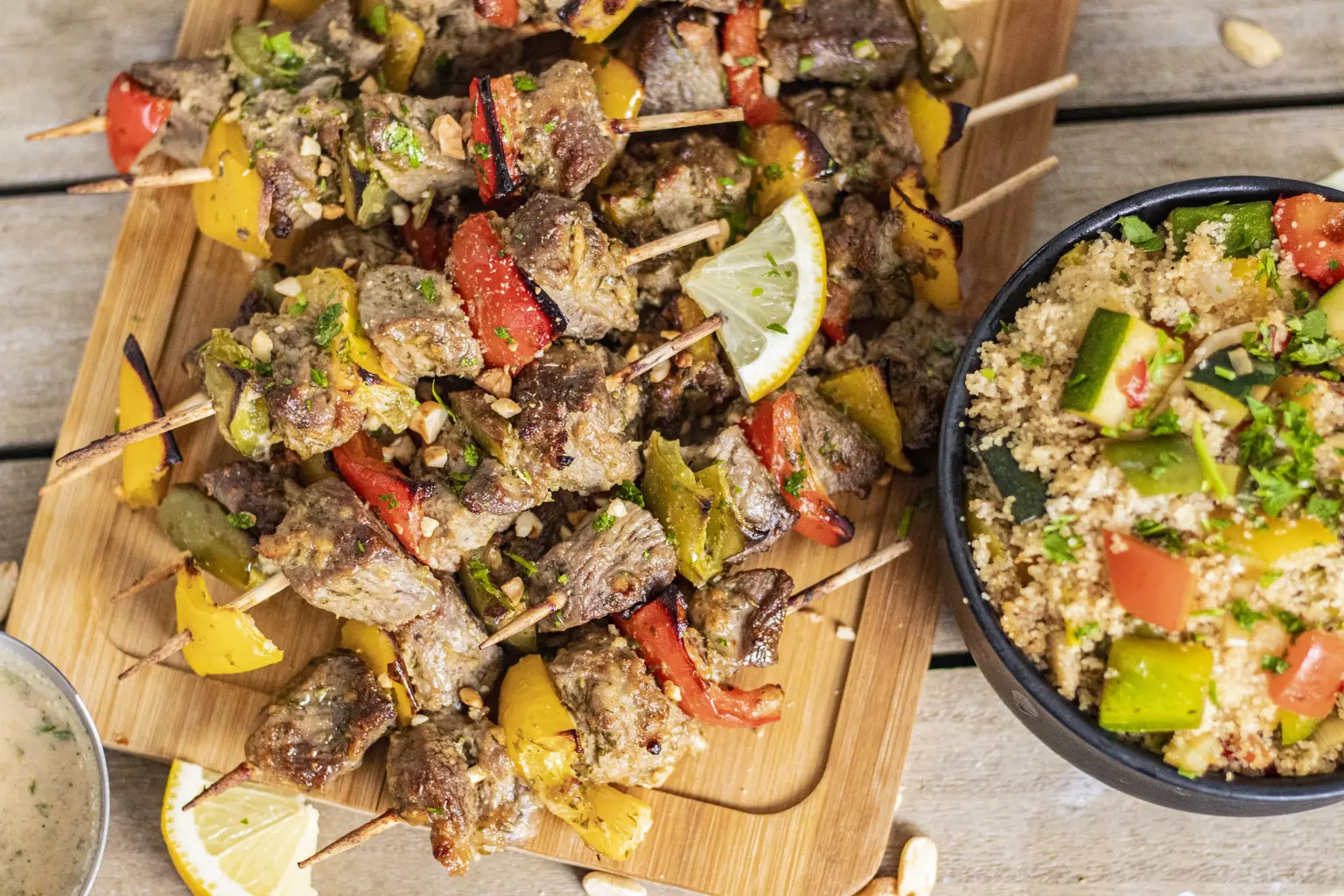 brochettes dagneau aux cacahuetes et au gingembre