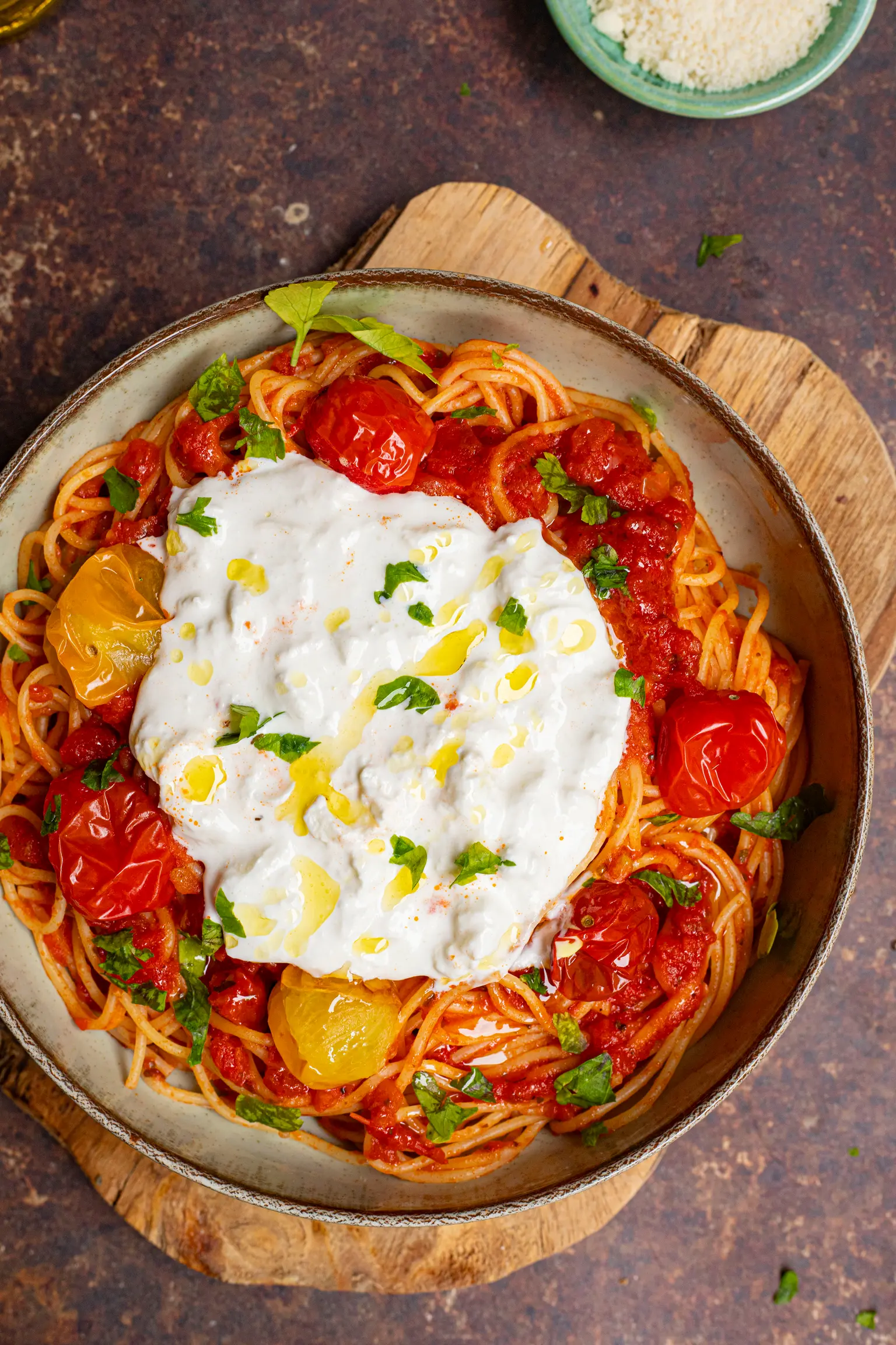 spagheti tomate burrata 2