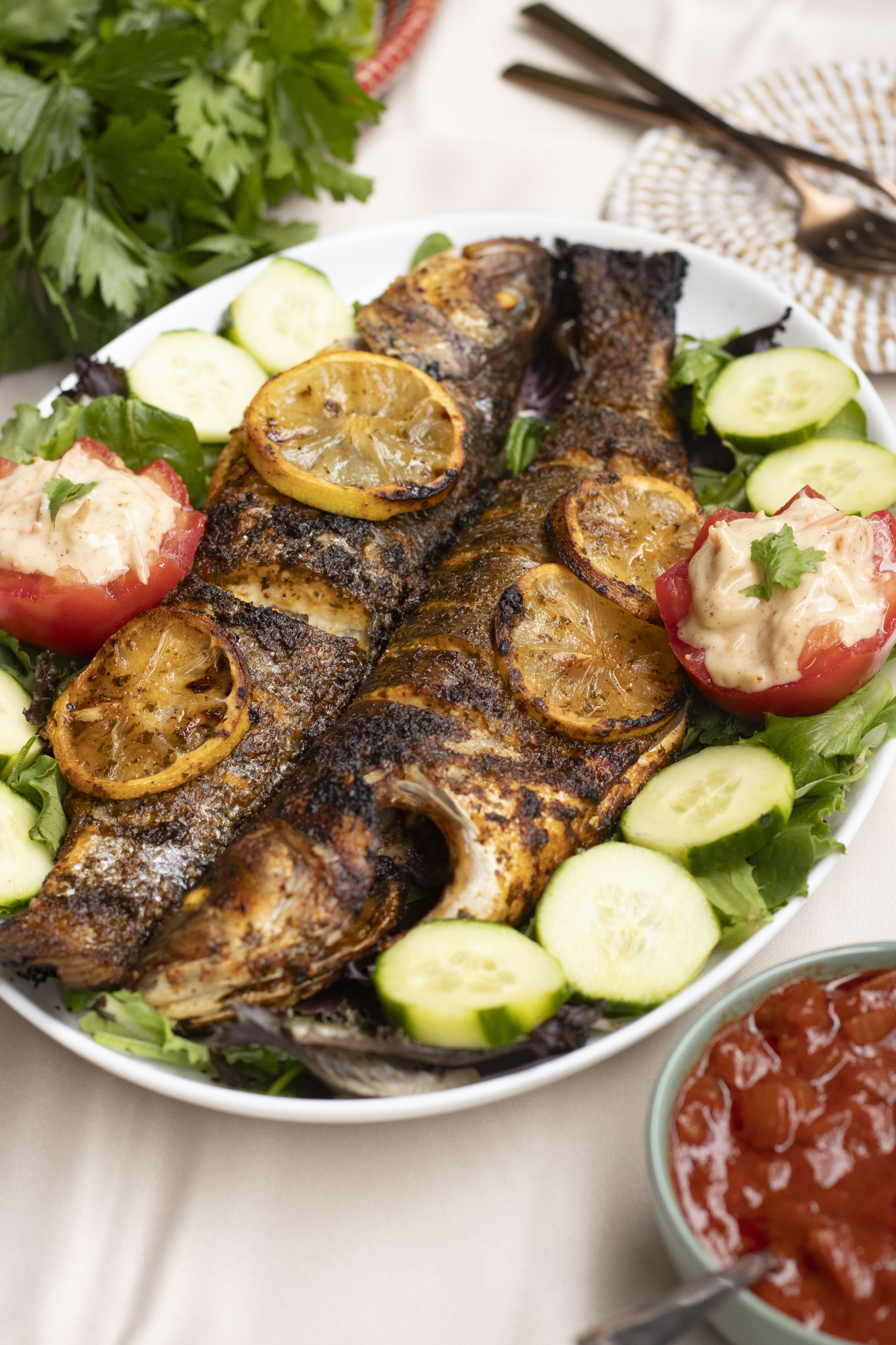 Poisson capitaine grillé