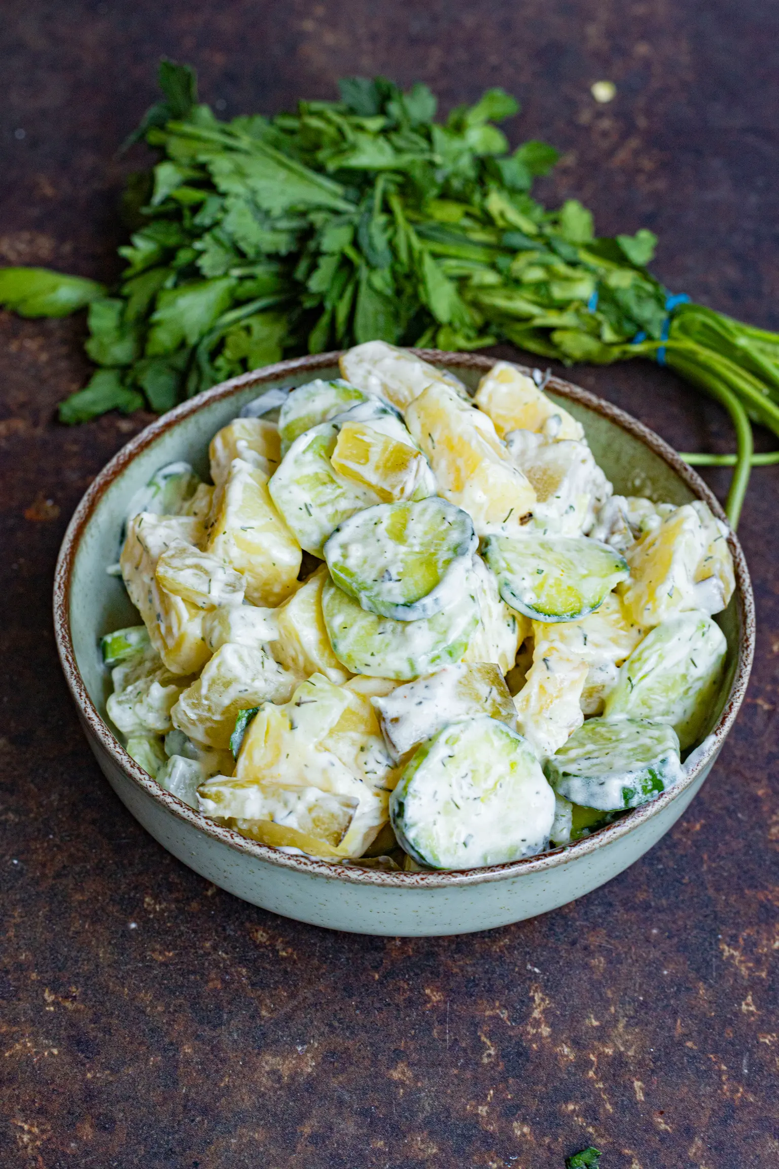 salade de pommes de terre et concombre