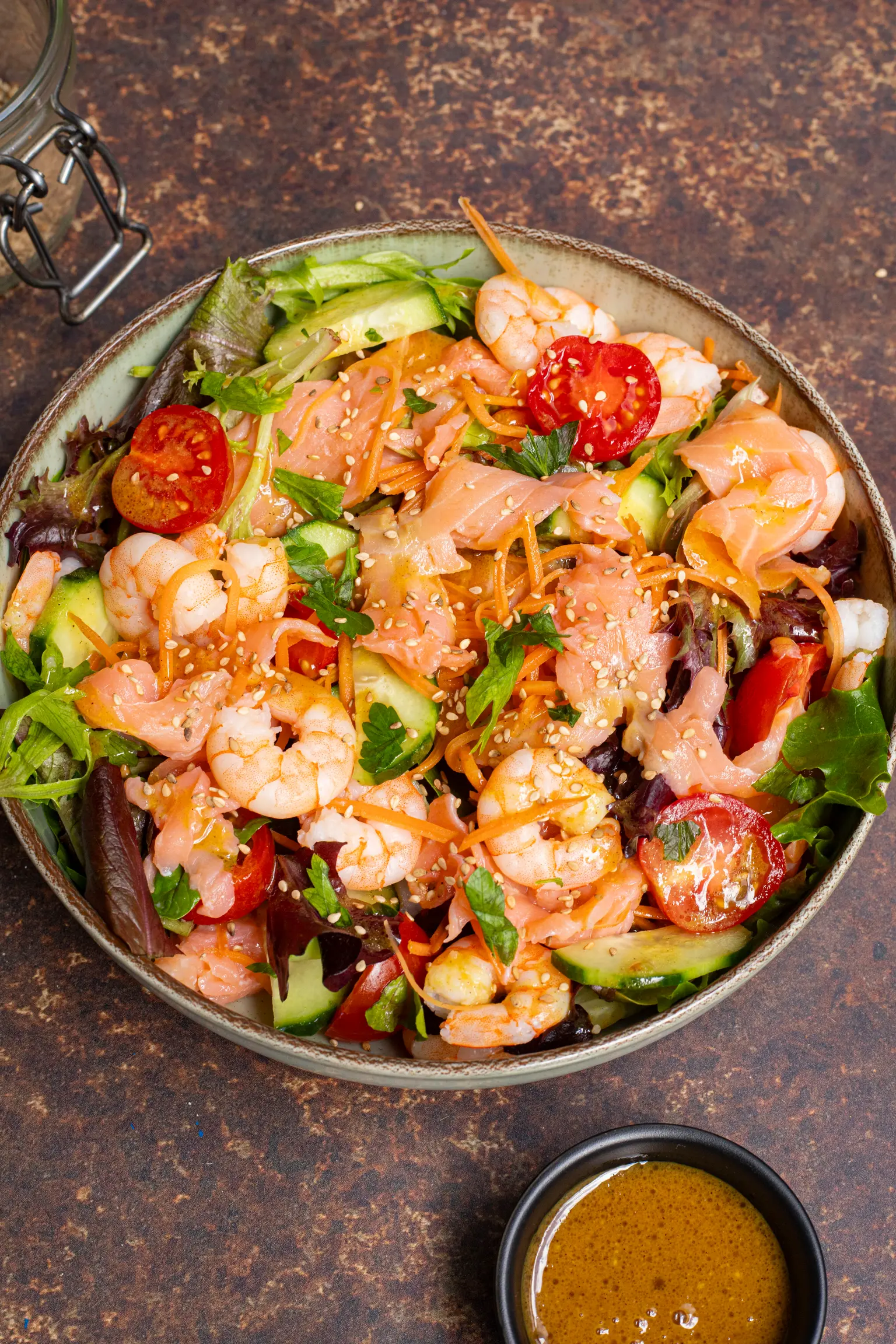 salade crevettes saumon
