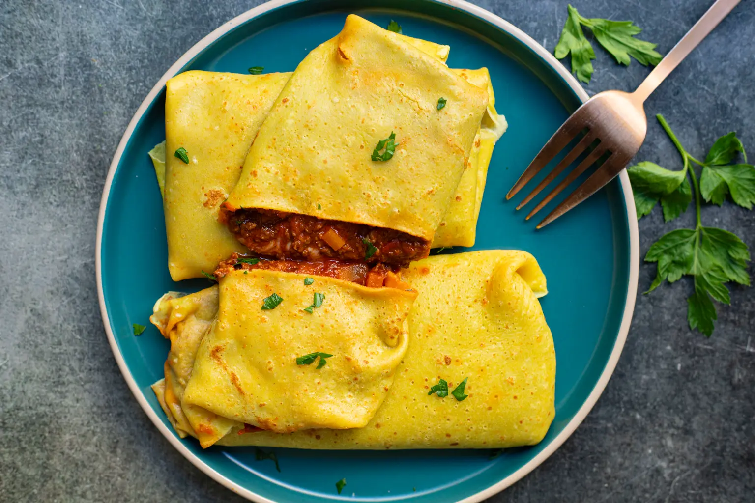 crêpes farcies à la bolognaise