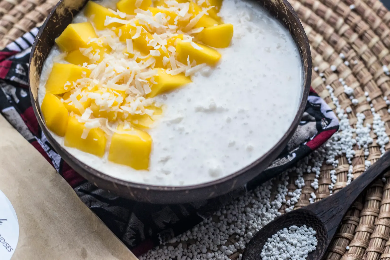 perles fonde riz lait coco bouye mangue