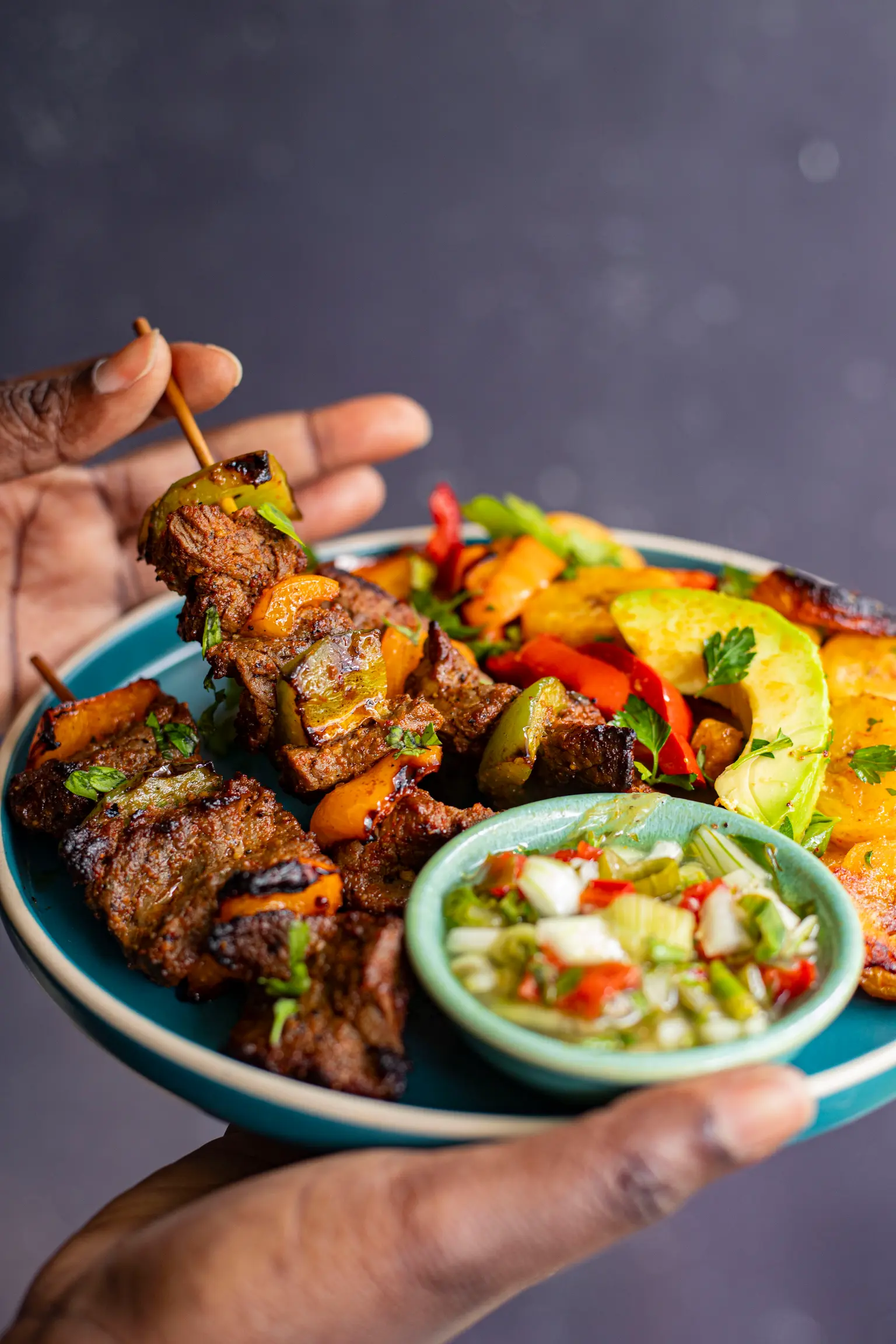 assiette brochette jerk