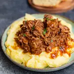 bœuf effiloché mijoté purée maison