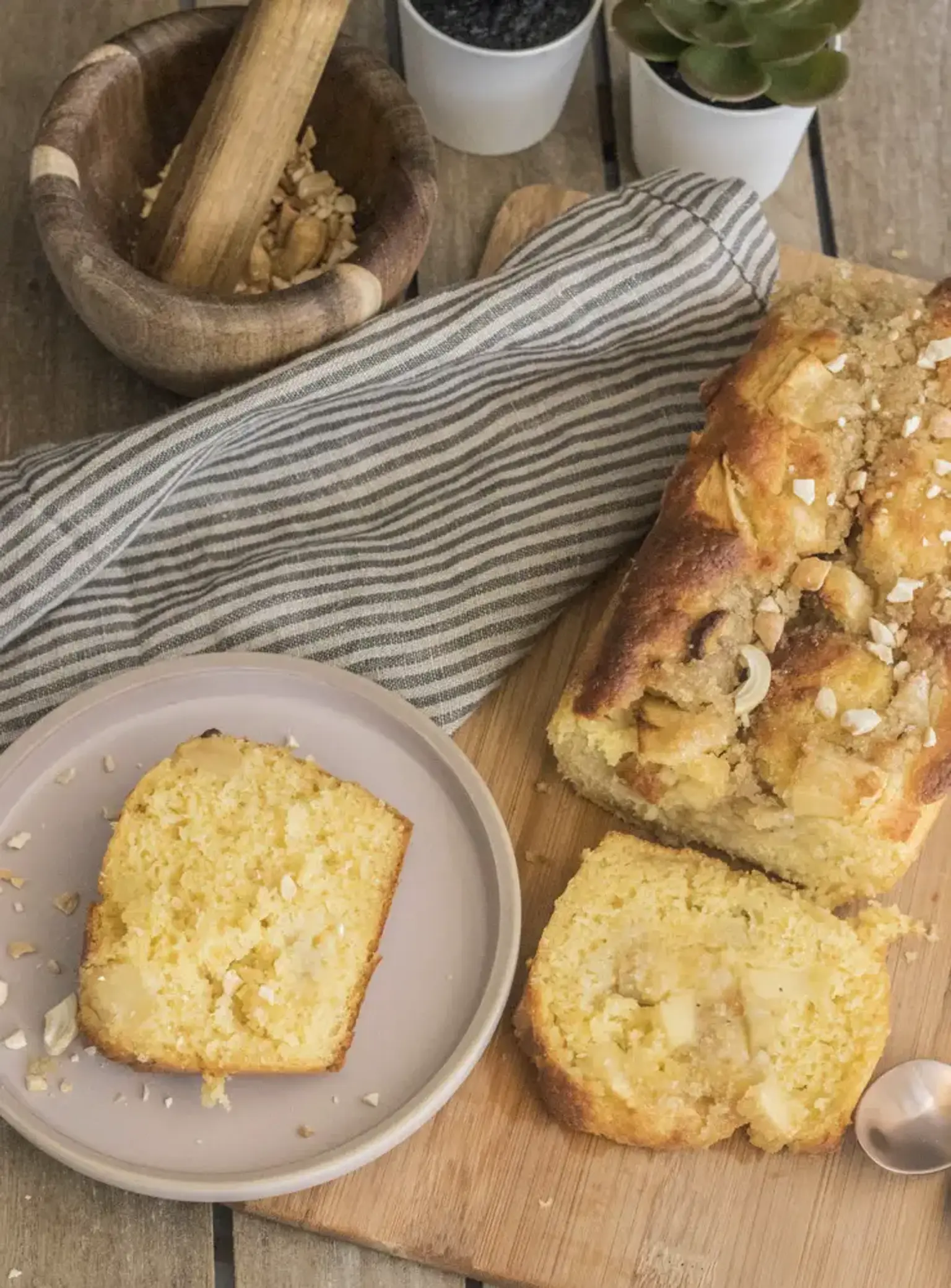 crumbcake pomme banane crumble au fonio et cajou